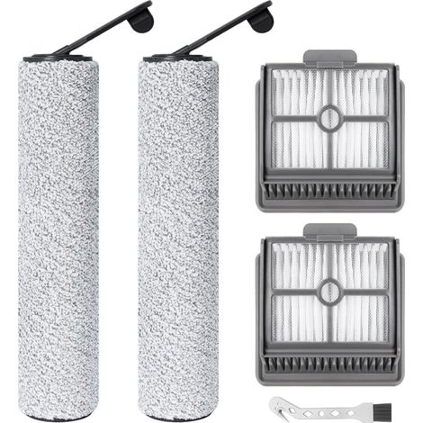 Rouleau de brosse de rechange et Filtre HEPA pour H12S Aspirateur Laveur, 2 rouleaux de brosse + 2 filtres + 1 brosse de nettoyage (1/5)