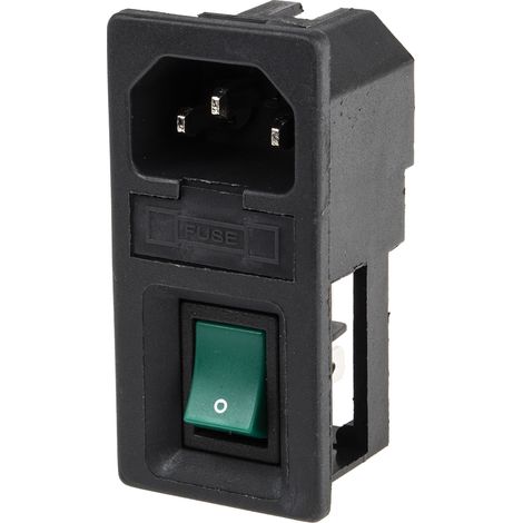 Connecteur IEC Mâle C14 RS PRO, Montage rapide, 6A, 1 fusible ( Prix pour 1 )