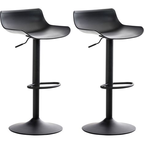 Set 2 sgabelli bar girevoli design moderno plastica nera 100000317