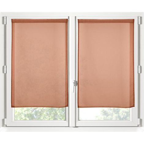 Paire de Rideaux Voile 70 x 200 cm Brise bise terracotta