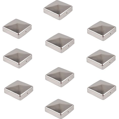 10x Pfostenkappe Edelstahl 101 mm Pyramide Abdeckkappe für Pfosten 10x10cm (1/4)