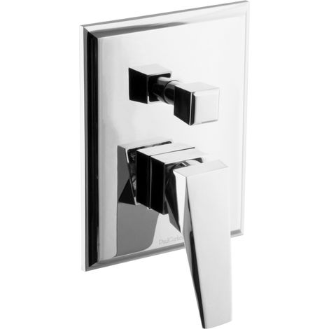 PaulGurkes Robinet de douche encastré mitigeur carré 2 voies chrome (1/3)