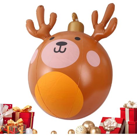 Décoration De Noël Gonflable Boule à Gonfler de 58 cm Ornements de Noël  Décoration Ours Cerf Extérieure pour Porte Intérieur Jardin Fête Patio Véranda Vacances (1/5)