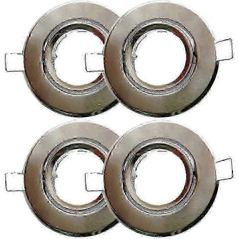 Kit de 4 spots encastrés MR11 GU4 pour luminaires encastrés de 50/60 mm, face nickelée (1/2)