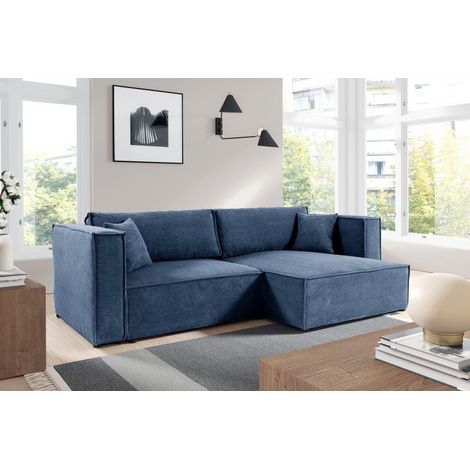 Canapé d'angle convertible MONIYA L Bleu
