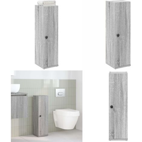 vidaXL Badezimmerschrank mit Rollenhalter Grau Sonoma 20,5x22x72 cm (1/5)