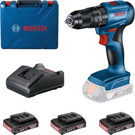 Bosch Werkzeug - 18V Akku-Schlagbohrschrauber, 3x 2,0 Ah GBA Akkus, Ladegerät 0615990N1Z