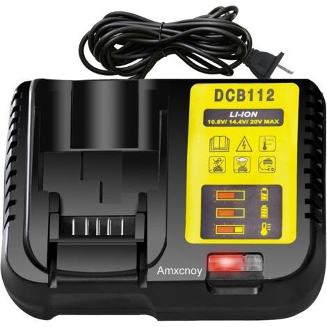Chargeur de batterie DCB112 Slim, pour chargeur Dewalt 12V / 20V DCB203 DCB101 DCB105 DCB115 DCB107, compatible avec les batteries lithium-ion Dewalt 12V / 20V MAX (1/5)