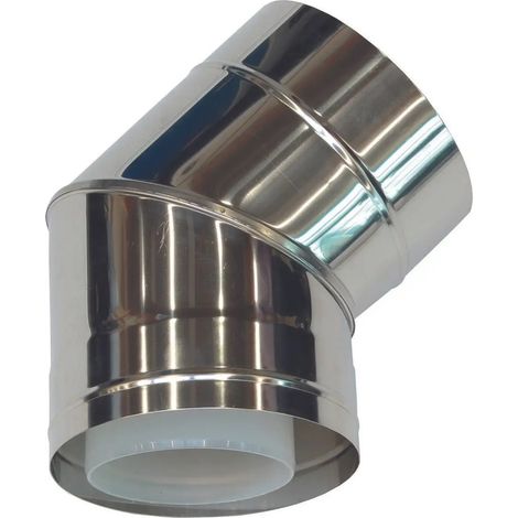 Vaillant Coude 45 degrés 110/160 mm pour pose en façade conc. PP/inox, 0020106405