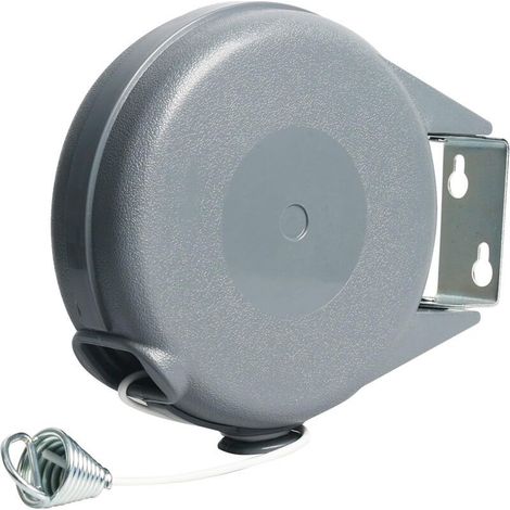 Corde à linge rétractable robuste pour l'extérieur et l'intérieur avec coque en ABS durable et ligne en PVC extrudé de 38 pieds, avec verrouillage pour éviter l'affaissement (1/5)