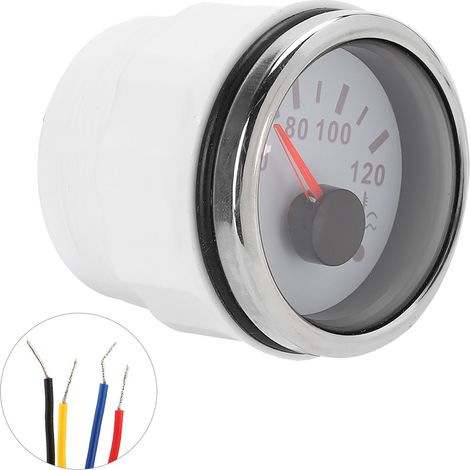 Manomètre de température d'eau de refroidissement de 2 pouces, plage de mesure 40-120℃, avec alarme intelligente, étanche IP67, 12V/24V, 0-190 ohms, capteur aux normes européennes. (1/5)
