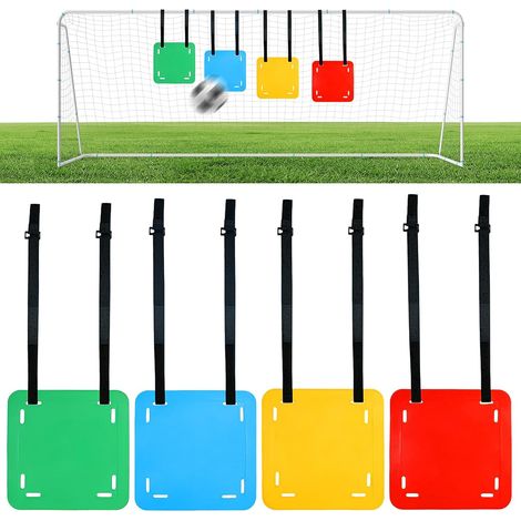 Lot de 4 cibles de but de football de 30 cm - Cible pour but de football - Avec 16 sangles réglables - Accessoires d'entraînement de football - Cible de tir de précision