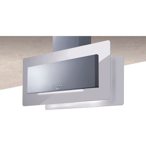 CAPPA TRISIA ISOLA cm 90x43 - Inox, vetro Bianco - 800 m3/h
