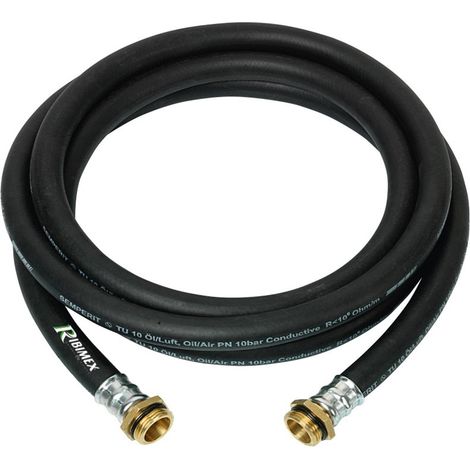 TUBO GASOLIO 2mt RACCORDATO 1 POLLICE POMPA NAFTA TRAVASO BOTTE RIBIMEX