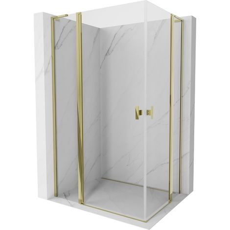 Mexen Mist L Duo Schwingtür-Duschkabine 115 x 95 cm, transparent, gold - 8A4L-115-095-50-00