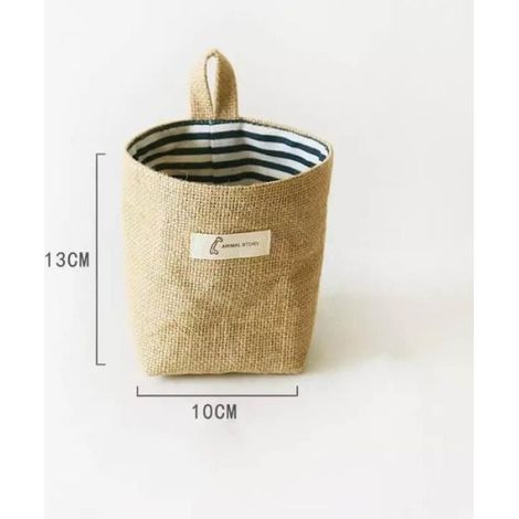 Panier à linge - - Motif rayé bleu foncé - 13cm x 10cm - Style contemporain - Accessoires salle de bain (1/4)
