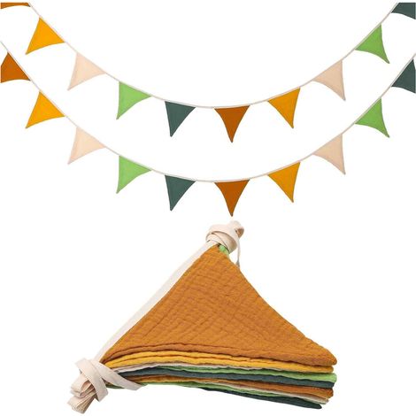 1 Guirlande de fanions en coton, forme maison, vert menthe, décoration chambre enfant, fête d'anniversaire(Q3 : Nouveaux produits pour le mois d'août) (1/5)