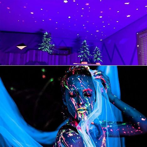 Barra luminosa UV, proiettore UV da 36 W con luce viola e 12 LED, lampada a luce nera, wall washer, illuminazione scenica perfetta per club, feste, discoteche, KTV, soleggiato (1/5)
