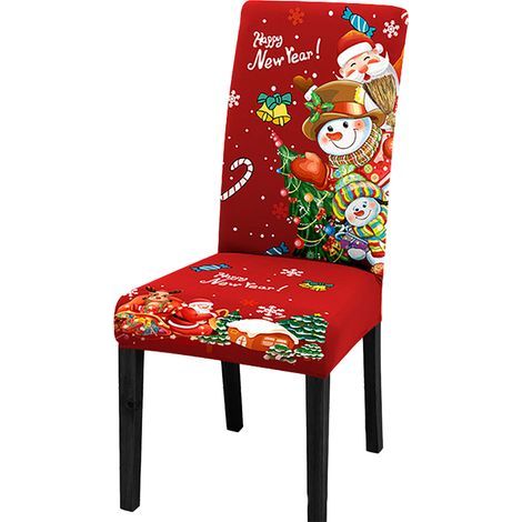 Set of 6 European and American Christmas Decorative Dining Chair Covers (1/4)