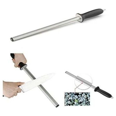Fusil Professionnel Ovale 38 cm, Fusils Aiguiseur de Couteaux Diamant pour des Couteaux de Cuisine et de Boucherie (1/4)