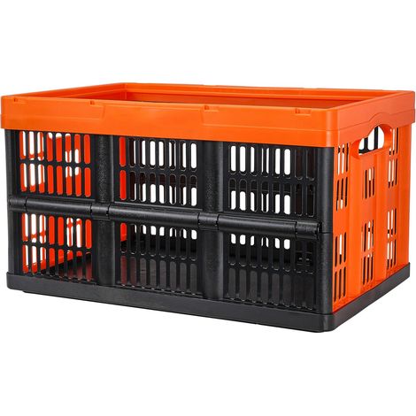 Panier de Rangement Pliable 45L (Lot de 3) - Bacs Empilables avec Poignées, Solides pour Vêtements, Jouets, Livres, Chaussures et Courses (1/5)