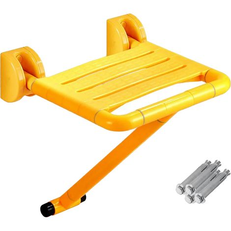 Chaise de douche, Plastique et métal haute densité, 20 x 15 x 24 pouces, Supporte jusqu'à 300 lbs, Surface antidérapante, Mécanisme de verrouillage sécurisé (1/5)