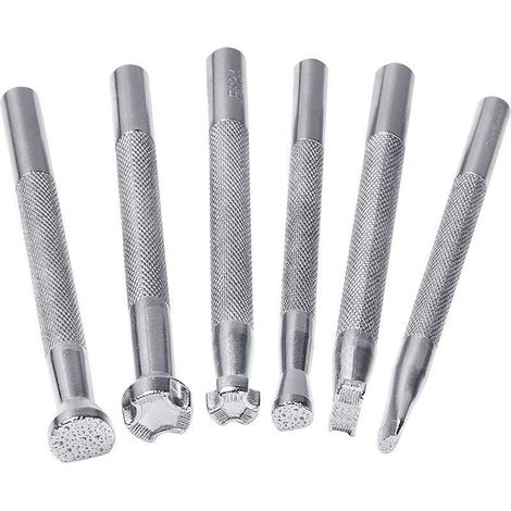 6 PièCes SéRies en Cuir Estampage Outils en Cuir de Travail Selle Faire des Timbres Ensemble SpéCial Forme Timbre PoinçOn Ensemble en Cuir Artisanat Outils (1/4)