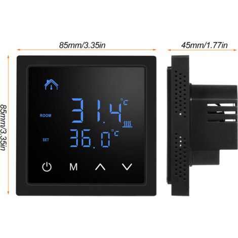 QORVA- Thermostat intelligent 16A, régulateur de température pour chauffage au sol, avec écran tactile LED, commande électrique 85-265V