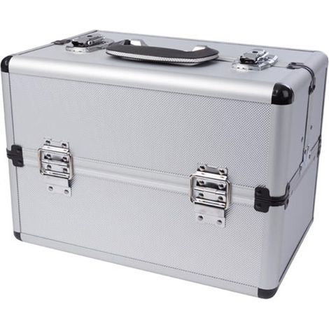 Valise à Outils PEREL avec Compartiments Amovibles - Serrure à Clé - Angles Arrondis - 360 x 220 x 250 mm