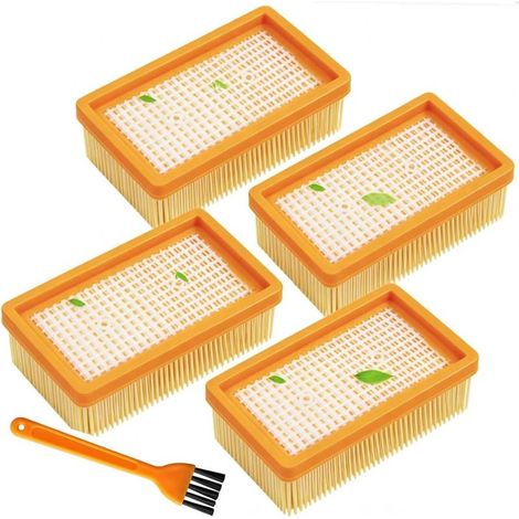4 filtres pour aspirateur Kärcher, accessoires pour aspirateurs eau et poussière Kärcher, remplacement pour aspirateur, convient aux modèles Kärcher WD4 WD5 WD6 / MV4 MV5 MV6, avec brosse de nettoyage (1/5)