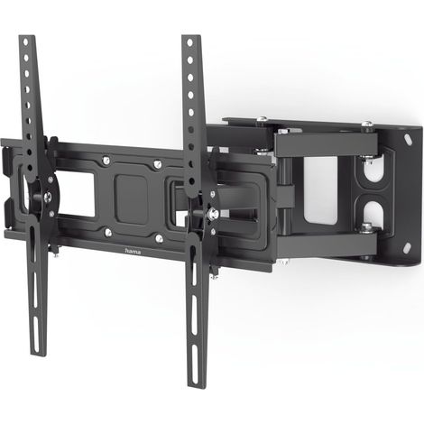 Support Mural TV Pivotant Inclinable Télescopique (TV 32" à 65", 165 cm 40kg Max, Inclinaison -15°/+15°, Rotation 160°, VESA 400 x 400, Gestion de câbles) Noir (1/5)