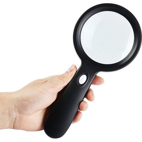 Lupa de mano con 12 luces LED para que las personas mayores lean，90 mm (1/5)