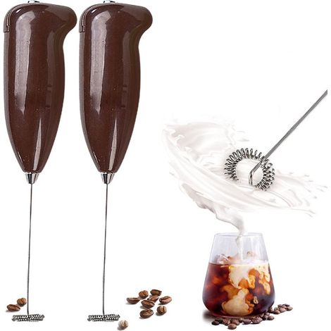 Mixeur électrique portable, manuel, en acier inoxydable, pour le café. (1/5)