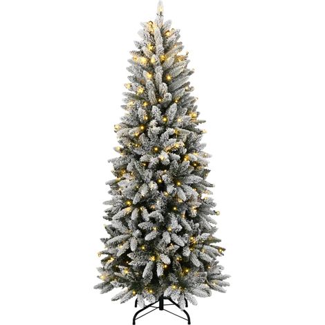Sapin de Noël Arbre de Noël artificiel 300 LED et neige floquée 180 cm (1/5)