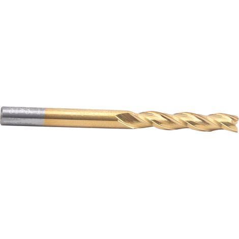 Fraise 2 tailles carbure, 3.175 x 3.175 x 17 x 40 mm, revêtue titane, coupe plane, outil de fraisage hélicoïdal, lot de 1 (1/5)