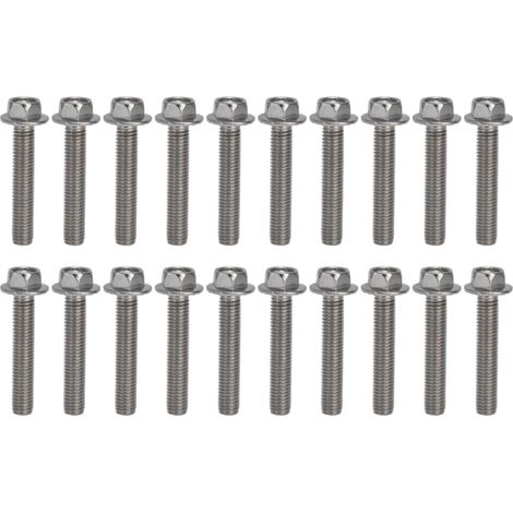 20 Vis M10x1.5 Boulons A2-70 Inox Tête Hexagonale à Collerette DIN6921 M10x55 avec Rondelle (1/5)