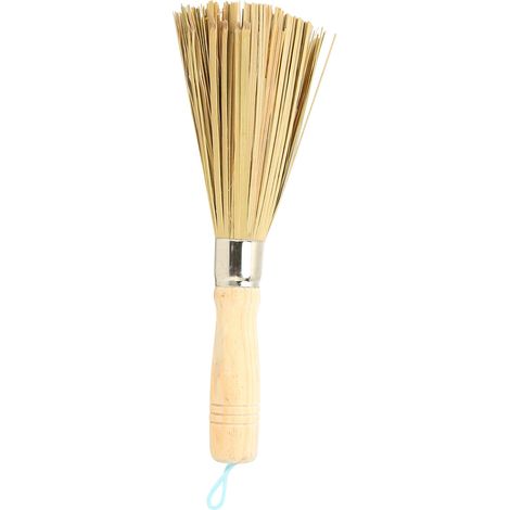 Balai de nettoyage en bambou naturel, brosse écologique pour casseroles, plats et bols, ustensile de cuisine durable, lot de 1, manche ergonomique. (1/5)