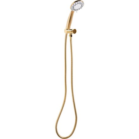 Conjunto de alcachofa y manguera clásico moderno 3 modos de chorro de metal dorado Macay