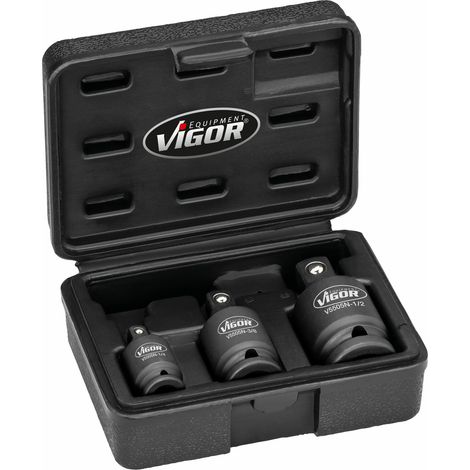 VIGOR Schlagschrauber Gelenkstück Satz, V5505N, 1/4 Zoll (6,3 mm) Vierkant, 3/8 Zoll (10 mm) Vierkant, 1/2 Zoll (12,5 mm) Vierkant, 1/4 Zoll (6,3 mm) Vierkant, 3/8 Zoll (10 mm) Vierkant, 1/2 Zoll (1/5)