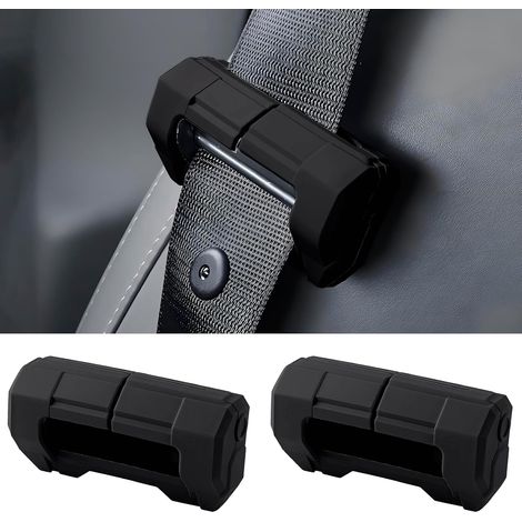Pakket van 2 autogordelgordel-gespen hoezen krasbestendige siliconen veiligheidsgordelclips voor auto, bestelwagen, vrachtwagen en SUV, robuuste beschermbescherming tegen slijtage, siliconen hoes voor (1/5)