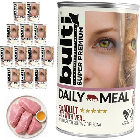 BULTI Repas Quotidien Aliment humide pour chat adulte Veau 12 x 400 g Complet (1/2)