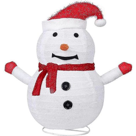 Luces navideñas decorativas para exteriores, figuras navideñas para exteriores, Papá Noel y muñeco de nieve con 40 LED plegables. (1/5)
