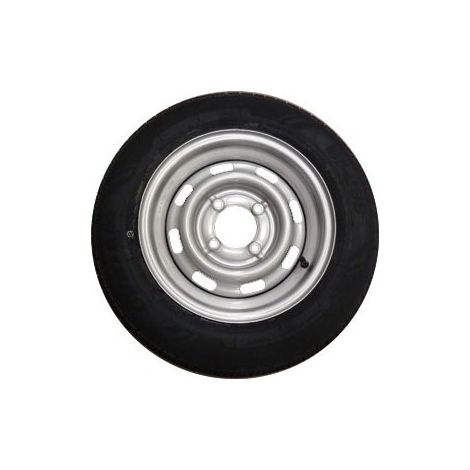 Maxter – Roue de remorque 145/80x13 – Jante 4 trous entraxe 115 mm – Charge max 425 kg – Vitesse jusqu'à 140 km/h