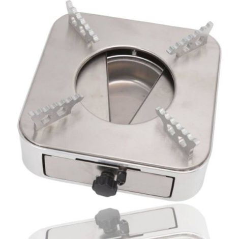 Réchaud À Alcool - Acier Inoxydable 18,5x18,5x6,7 Cm - Pour Camping Randonnée Pique-Nique Intérieur Extérieur - 1 Pièce (1/5)