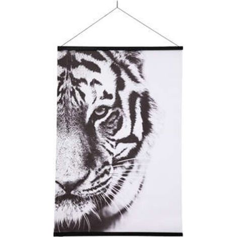 Toile Suspendue Imprimée "Tigre" 73x100cm Noir