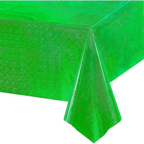 Party Tischdecke Grün Glitzer - Wasserabweisend, Einweg, 137x274cm