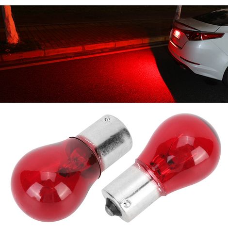Ampoule rouge 12V pour feu stop, clignotant et feu arrière de voiture 1156/S25/BA15S (1/5)