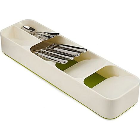 Tiroir à couverts en plastique, plateau de rangement de cuisine compact et pratique pour couverts et argenterie (1/5)