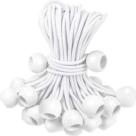 GDHZS- 50 Pièces Tendeurs Elastique,Tendeur Elastique Boule,Tendeur Bache, Tendeur avec Boule,Sandow Elastique pour Bache,Tentes,Camping (1/5)