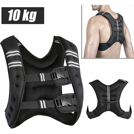 Gilet con Pesi da10kg, Gilet Pesi Allenamento Giubbotto Zavorrato, Universale